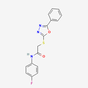 molecular formula C16H12FN3O2S B11363613 N-(4-fluorophenyl)-2-[(5-phenyl-1,3,4-oxadiazol-2-yl)sulfanyl]acetamide 