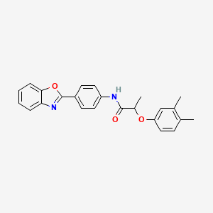 molecular formula C24H22N2O3 B11363628 N-[4-(1,3-benzoxazol-2-yl)phenyl]-2-(3,4-dimethylphenoxy)propanamide 