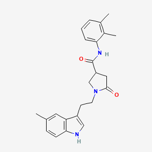 molecular formula C24H27N3O2 B11363640 N-(2,3-dimethylphenyl)-1-[2-(5-methyl-1H-indol-3-yl)ethyl]-5-oxopyrrolidine-3-carboxamide 