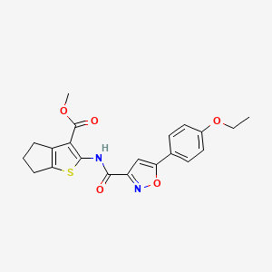 molecular formula C21H20N2O5S B11363791 methyl 2-({[5-(4-ethoxyphenyl)-1,2-oxazol-3-yl]carbonyl}amino)-5,6-dihydro-4H-cyclopenta[b]thiophene-3-carboxylate 