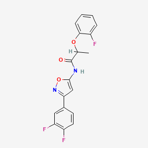 molecular formula C18H13F3N2O3 B11363871 N-[3-(3,4-difluorophenyl)-1,2-oxazol-5-yl]-2-(2-fluorophenoxy)propanamide 