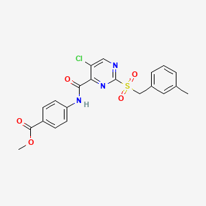 molecular formula C21H18ClN3O5S B11364005 Methyl 4-[({5-chloro-2-[(3-methylbenzyl)sulfonyl]pyrimidin-4-yl}carbonyl)amino]benzoate 