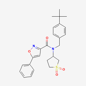 molecular formula C25H28N2O4S B11364123 N-(4-tert-butylbenzyl)-N-(1,1-dioxidotetrahydrothiophen-3-yl)-5-phenyl-1,2-oxazole-3-carboxamide 