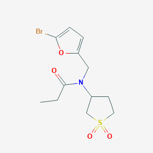 molecular formula C12H16BrNO4S B11364334 N-[(5-bromofuran-2-yl)methyl]-N-(1,1-dioxidotetrahydrothiophen-3-yl)propanamide 