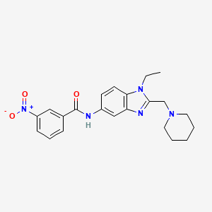molecular formula C22H25N5O3 B11364533 N-[1-ethyl-2-(piperidin-1-ylmethyl)-1H-benzimidazol-5-yl]-3-nitrobenzamide 