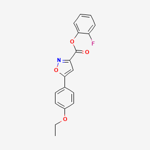 molecular formula C18H14FNO4 B11364903 2-Fluorophenyl 5-(4-ethoxyphenyl)-1,2-oxazole-3-carboxylate 