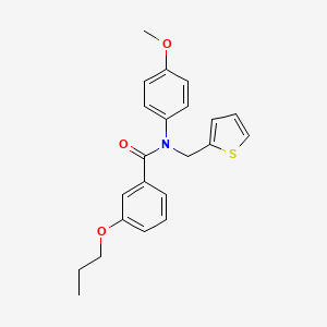 molecular formula C22H23NO3S B11364925 N-(4-methoxyphenyl)-3-propoxy-N-(thiophen-2-ylmethyl)benzamide 