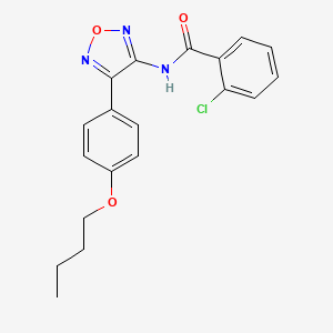 molecular formula C19H18ClN3O3 B11365126 N-[4-(4-butoxyphenyl)-1,2,5-oxadiazol-3-yl]-2-chlorobenzamide 