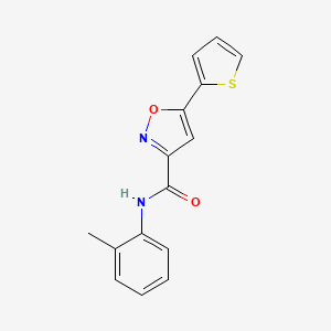 molecular formula C15H12N2O2S B11365192 N-(2-methylphenyl)-5-(thiophen-2-yl)-1,2-oxazole-3-carboxamide 