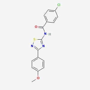 molecular formula C16H12ClN3O2S B11365216 4-chloro-N-[3-(4-methoxyphenyl)-1,2,4-thiadiazol-5-yl]benzamide 
