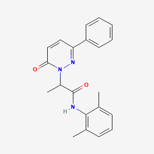 molecular formula C21H21N3O2 B11365229 N-(2,6-dimethylphenyl)-2-(6-oxo-3-phenylpyridazin-1(6H)-yl)propanamide 