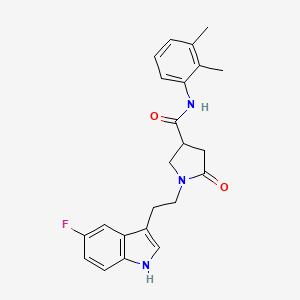molecular formula C23H24FN3O2 B11365346 N-(2,3-dimethylphenyl)-1-[2-(5-fluoro-1H-indol-3-yl)ethyl]-5-oxopyrrolidine-3-carboxamide 