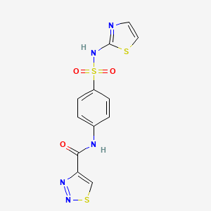 molecular formula C12H9N5O3S3 B11365371 N-[4-(1,3-thiazol-2-ylsulfamoyl)phenyl]-1,2,3-thiadiazole-4-carboxamide 