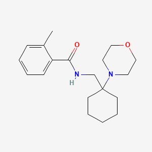 molecular formula C19H28N2O2 B11365428 2-methyl-N-{[1-(morpholin-4-yl)cyclohexyl]methyl}benzamide 