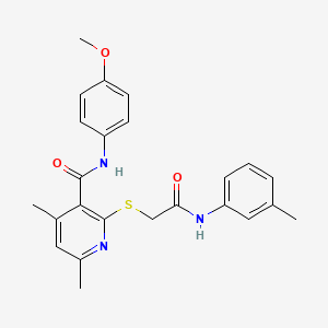 molecular formula C24H25N3O3S B11365636 N-(4-methoxyphenyl)-4,6-dimethyl-2-({2-[(3-methylphenyl)amino]-2-oxoethyl}sulfanyl)pyridine-3-carboxamide 