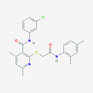 molecular formula C24H24ClN3O2S B11366117 N-(3-chlorophenyl)-2-({2-[(2,4-dimethylphenyl)amino]-2-oxoethyl}sulfanyl)-4,6-dimethylpyridine-3-carboxamide 
