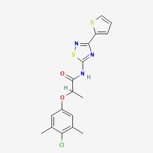 molecular formula C17H16ClN3O2S2 B11366152 2-(4-chloro-3,5-dimethylphenoxy)-N-[3-(thiophen-2-yl)-1,2,4-thiadiazol-5-yl]propanamide 