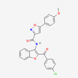 molecular formula C26H17ClN2O5 B11366283 N-{2-[(4-chlorophenyl)carbonyl]-1-benzofuran-3-yl}-5-(4-methoxyphenyl)-1,2-oxazole-3-carboxamide 