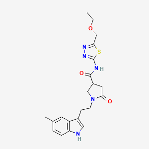 molecular formula C21H25N5O3S B11366448 N-[5-(ethoxymethyl)-1,3,4-thiadiazol-2-yl]-1-[2-(5-methyl-1H-indol-3-yl)ethyl]-5-oxopyrrolidine-3-carboxamide 