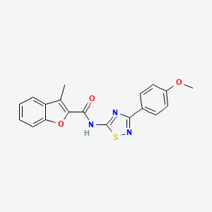 molecular formula C19H15N3O3S B11366598 N-[3-(4-methoxyphenyl)-1,2,4-thiadiazol-5-yl]-3-methyl-1-benzofuran-2-carboxamide 
