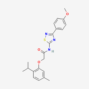 molecular formula C21H23N3O3S B11366633 N-[3-(4-methoxyphenyl)-1,2,4-thiadiazol-5-yl]-2-[5-methyl-2-(propan-2-yl)phenoxy]acetamide 