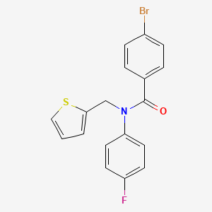 molecular formula C18H13BrFNOS B11366779 4-bromo-N-(4-fluorophenyl)-N-(thiophen-2-ylmethyl)benzamide 
