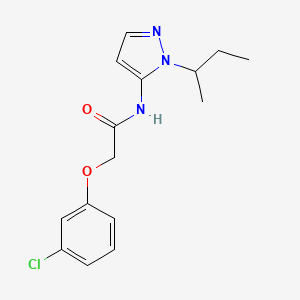 molecular formula C15H18ClN3O2 B11366785 N-[1-(butan-2-yl)-1H-pyrazol-5-yl]-2-(3-chlorophenoxy)acetamide 