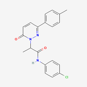 molecular formula C20H18ClN3O2 B11366809 N-(4-chlorophenyl)-2-(6-oxo-3-(p-tolyl)pyridazin-1(6H)-yl)propanamide 