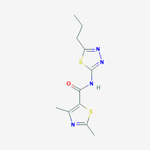 molecular formula C11H14N4OS2 B11366817 2,4-dimethyl-N-(5-propyl-1,3,4-thiadiazol-2-yl)-1,3-thiazole-5-carboxamide 
