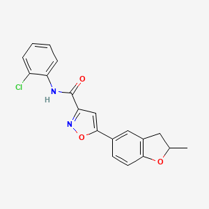 molecular formula C19H15ClN2O3 B11366868 N-(2-chlorophenyl)-5-(2-methyl-2,3-dihydro-1-benzofuran-5-yl)-1,2-oxazole-3-carboxamide 