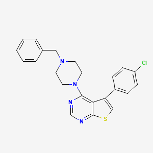 molecular formula C23H21ClN4S B11366882 4-(4-Benzylpiperazin-1-yl)-5-(4-chlorophenyl)thieno[2,3-d]pyrimidine 