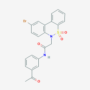 molecular formula C22H17BrN2O4S B11367074 N-(3-acetylphenyl)-2-(9-bromo-5,5-dioxido-6H-dibenzo[c,e][1,2]thiazin-6-yl)acetamide 