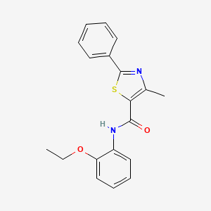 molecular formula C19H18N2O2S B11367082 N-(2-ethoxyphenyl)-4-methyl-2-phenyl-1,3-thiazole-5-carboxamide 