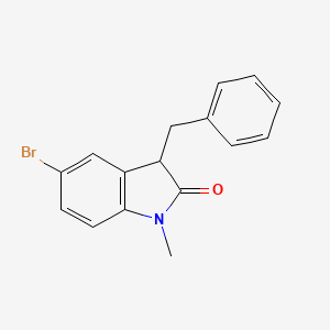 molecular formula C16H14BrNO B11367090 3-benzyl-5-bromo-1-methyl-1,3-dihydro-2H-indol-2-one 