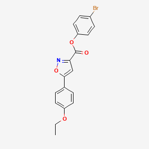 molecular formula C18H14BrNO4 B11367098 4-Bromophenyl 5-(4-ethoxyphenyl)-1,2-oxazole-3-carboxylate 