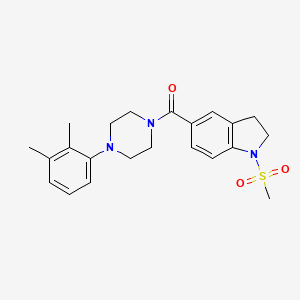 molecular formula C22H27N3O3S B11367204 [4-(2,3-dimethylphenyl)piperazin-1-yl][1-(methylsulfonyl)-2,3-dihydro-1H-indol-5-yl]methanone 