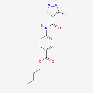 molecular formula C15H17N3O3S B11367314 Butyl 4-{[(4-methyl-1,2,3-thiadiazol-5-yl)carbonyl]amino}benzoate 