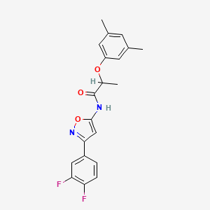 molecular formula C20H18F2N2O3 B11367388 N-[3-(3,4-difluorophenyl)-1,2-oxazol-5-yl]-2-(3,5-dimethylphenoxy)propanamide 