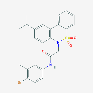 molecular formula C24H23BrN2O3S B11367411 N-(4-bromo-3-methylphenyl)-2-(9-isopropyl-5,5-dioxido-6H-dibenzo[c,e][1,2]thiazin-6-yl)acetamide 