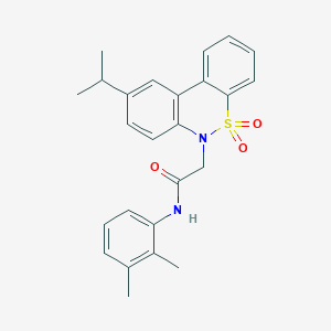 molecular formula C25H26N2O3S B11368539 N-(2,3-dimethylphenyl)-2-(9-isopropyl-5,5-dioxido-6H-dibenzo[c,e][1,2]thiazin-6-yl)acetamide 