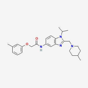 molecular formula C26H34N4O2 B11368926 2-(3-methylphenoxy)-N-{2-[(4-methylpiperidin-1-yl)methyl]-1-(propan-2-yl)-1H-benzimidazol-5-yl}acetamide 