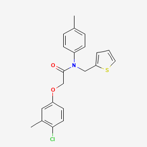 molecular formula C21H20ClNO2S B11368986 2-(4-chloro-3-methylphenoxy)-N-(4-methylphenyl)-N-(thiophen-2-ylmethyl)acetamide 