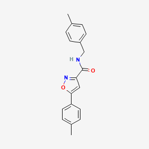 molecular formula C19H18N2O2 B11369144 N-(4-methylbenzyl)-5-(4-methylphenyl)-1,2-oxazole-3-carboxamide 