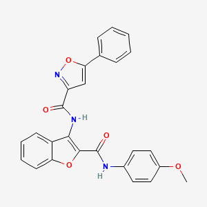 molecular formula C26H19N3O5 B11369323 N-{2-[(4-methoxyphenyl)carbamoyl]-1-benzofuran-3-yl}-5-phenyl-1,2-oxazole-3-carboxamide 