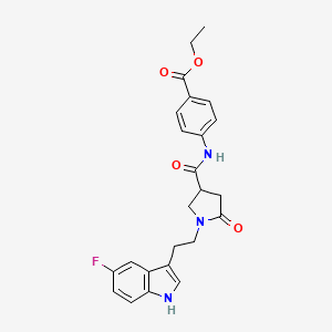 molecular formula C24H24FN3O4 B11369349 ethyl 4-[({1-[2-(5-fluoro-1H-indol-3-yl)ethyl]-5-oxopyrrolidin-3-yl}carbonyl)amino]benzoate 