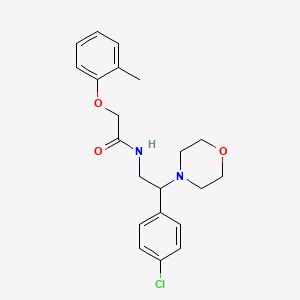 molecular formula C21H25ClN2O3 B11369362 N-[2-(4-chlorophenyl)-2-(morpholin-4-yl)ethyl]-2-(2-methylphenoxy)acetamide 