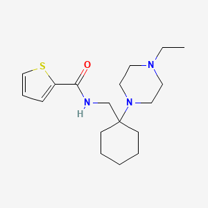 molecular formula C18H29N3OS B11369374 N-{[1-(4-ethylpiperazin-1-yl)cyclohexyl]methyl}thiophene-2-carboxamide 