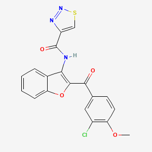 molecular formula C19H12ClN3O4S B11369515 N-[2-(3-chloro-4-methoxybenzoyl)-1-benzofuran-3-yl]-1,2,3-thiadiazole-4-carboxamide 
