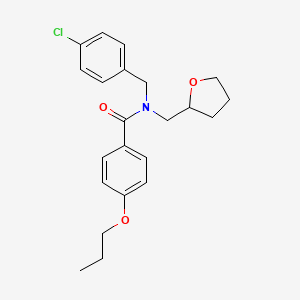 molecular formula C22H26ClNO3 B11369543 N-(4-chlorobenzyl)-4-propoxy-N-(tetrahydrofuran-2-ylmethyl)benzamide 