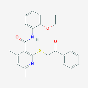 molecular formula C24H24N2O3S B11369733 N-(2-ethoxyphenyl)-4,6-dimethyl-2-[(2-oxo-2-phenylethyl)sulfanyl]pyridine-3-carboxamide 